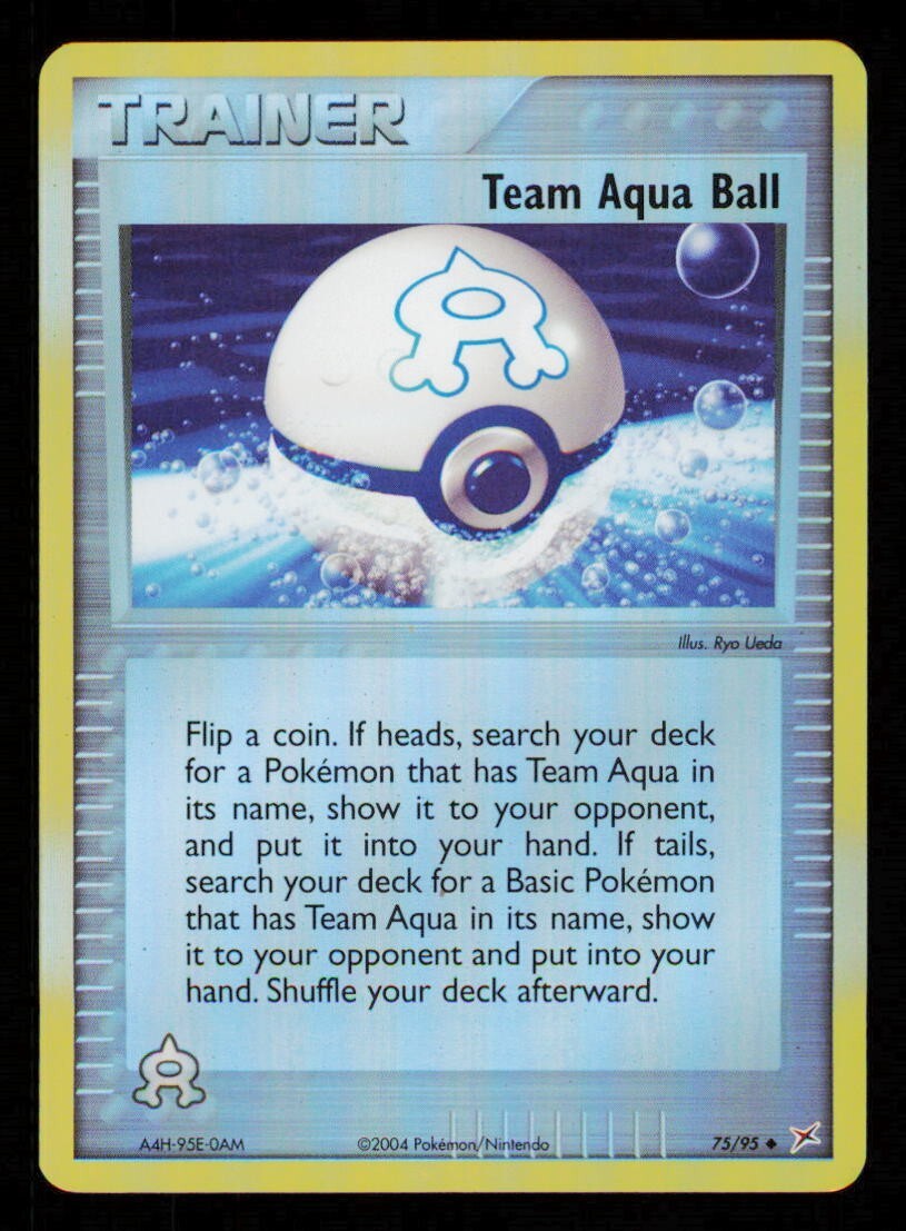 Pokemon Card Team Aqua Ball 75/95 Reverse Holo EX Magma vs Aqua Foil NM 2004