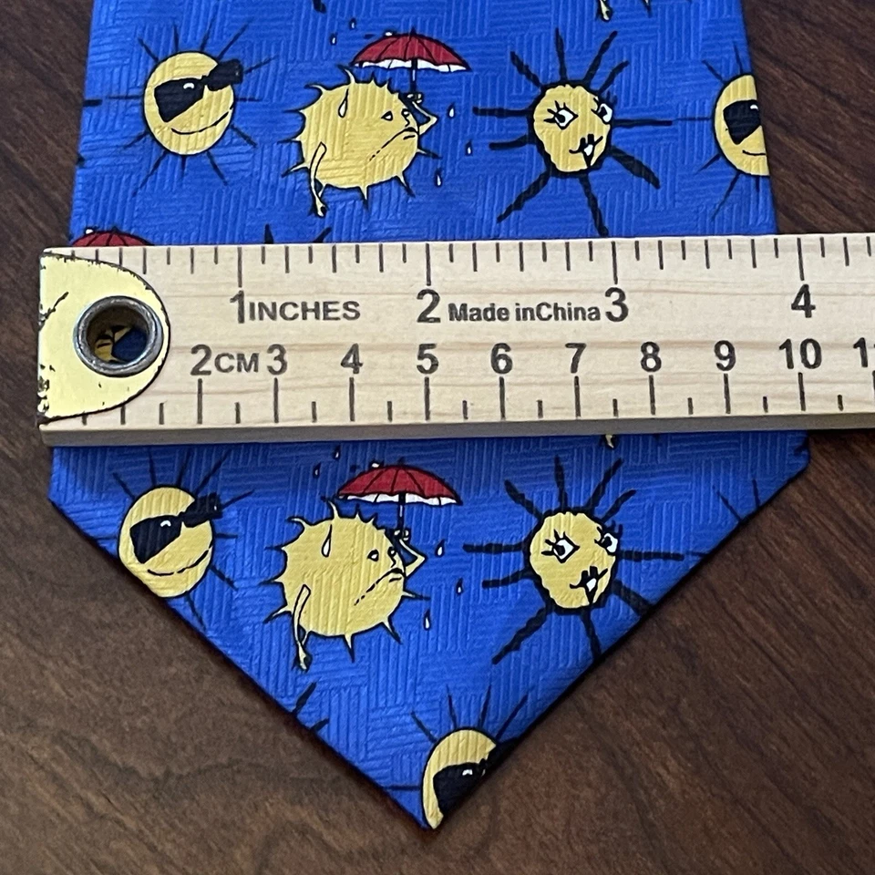 Corbata de cuello vintage Marco Polo estilo italiano azul dorado para hombre Foto 4 de 4