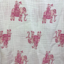 POTTERY BARN KIDS Lilly Pulitzer Elephant Bazaar Organic Cotton Swaddle Blanket