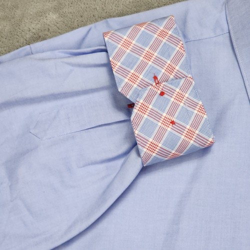 Jared Lang Shirt Mens XXL Blue Solid Long Sleeve Button Up Flip Cuff - Picture 4 of 15
