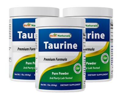 3 Pack Best Naturals Taurine Powder 1 Lb