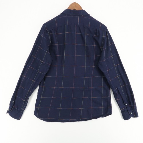 Paul Smith Shirt Mens XL Blue Windowpane Long Sleeve Button Up Tailored Fit - Picture 7 of 7