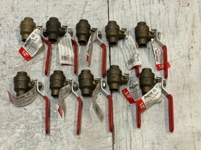 10 Qty of ProLine 1/2'' Brass Packing Gland Ball Valve 107-843NL (10 Qty)