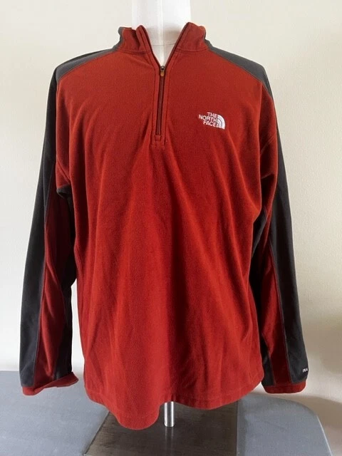 The North Face Mens TKA 100 Glacier 1/4 Zip Fleece Pullover Orange