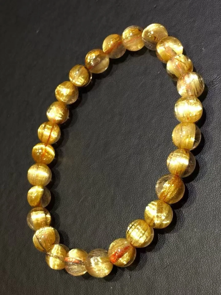 Pure natural Brazilian titanium crystal plate titanium shunfa bracelet - Image 3 of 4