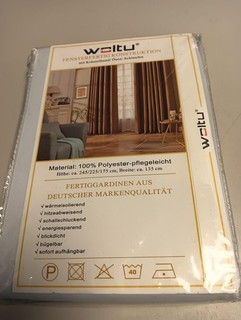 2 teilige Verdunkelungsvorhänge mit Schlaufen für Fenster 135 x 225 cm Weiß