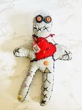 OOAK Handmade Textile Primitive Decorative Collectors Art Doll Big Red Heart
