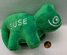SUSE S.A. OpenSUSE.Linux.GEEKO 6” Green Veiled Chameleon Mascot.Plush doll