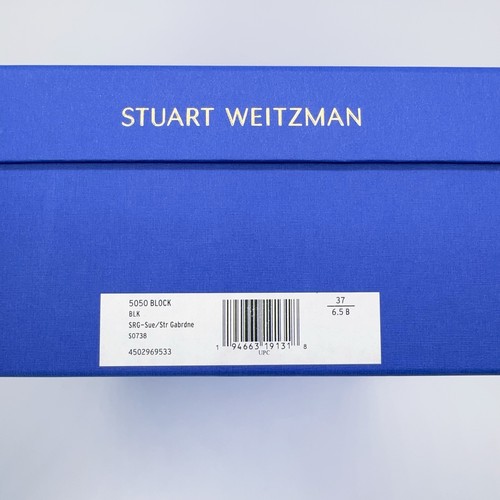 Stuart Weitzman 5050 Block Over The Knee Black Suede Heel Boots 37 6.5 Authentic - Picture 5 of 12