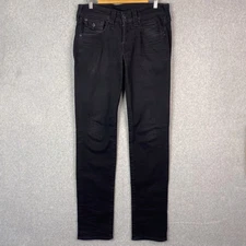 True Religion Mens 31 Black Zach Slim Straight Jeans