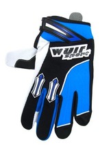 Blue motocross motorbike gloves adult size Medium Wulfsport MX kart car MTB