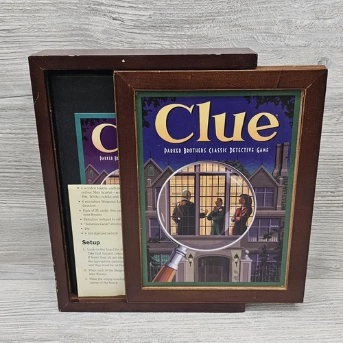 Parker Brothers Clue Vintage Collection Board Game Wooden Book Box Complete
