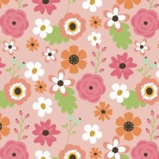 Bright Floral on Pink - Flannel Fabric - By the Yard