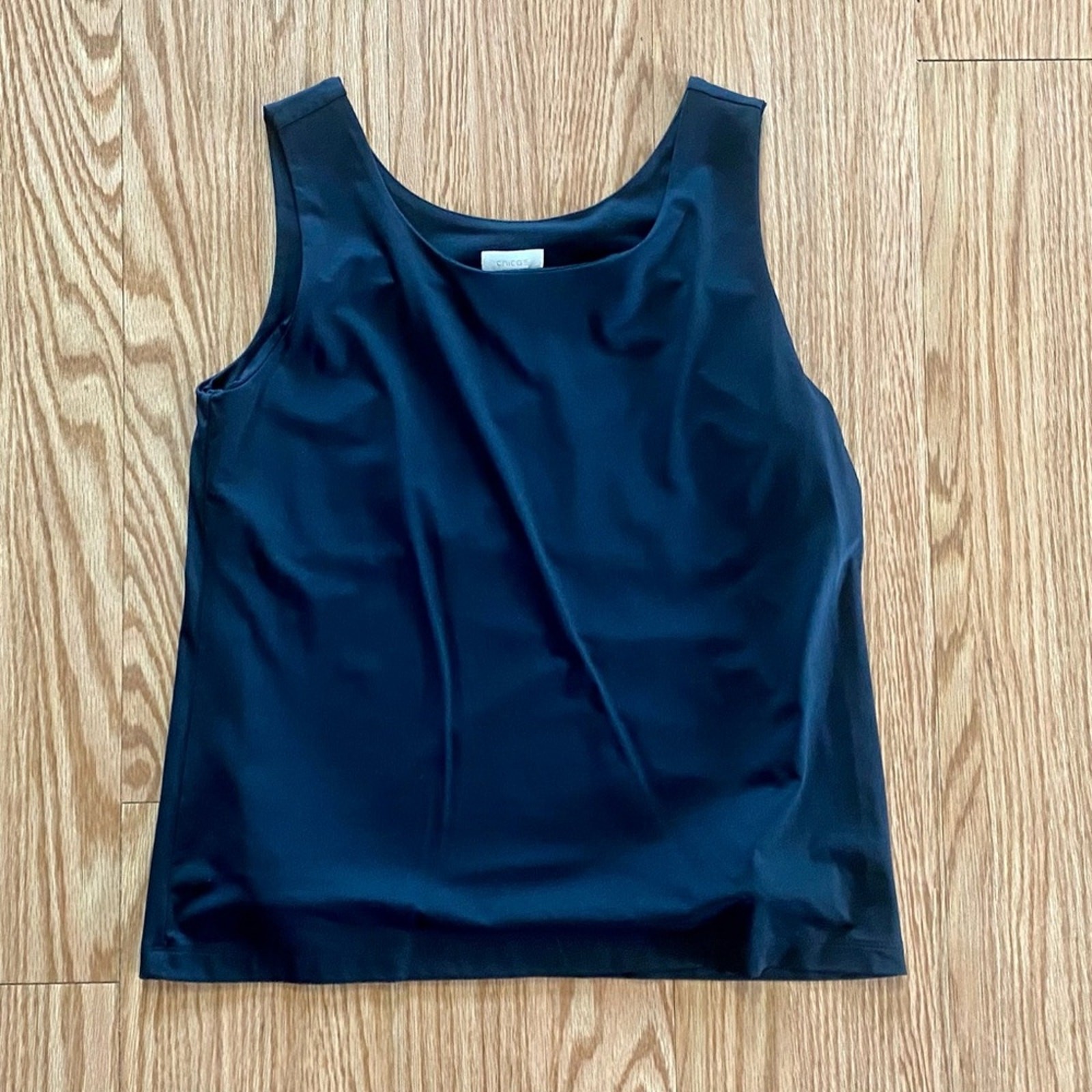 Chicos Basic Black Two Layer Tank Top Womens 1 Me… - image 2