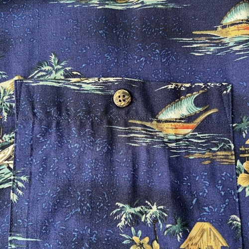 David Taylor Collection Hawaiian Short Sleeve Button Shirt Tropical Blue XXL NWT - 第 6/13 張圖片