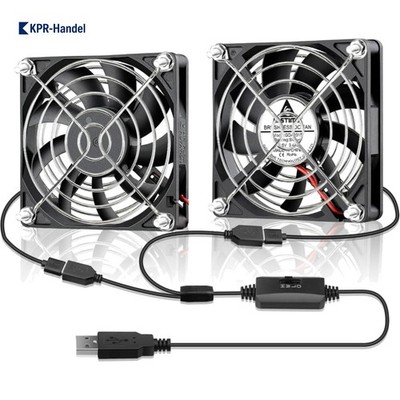 Zwei 80mm USB Lüfter mit maximal 2500 U/min    für Computer und Konsolen