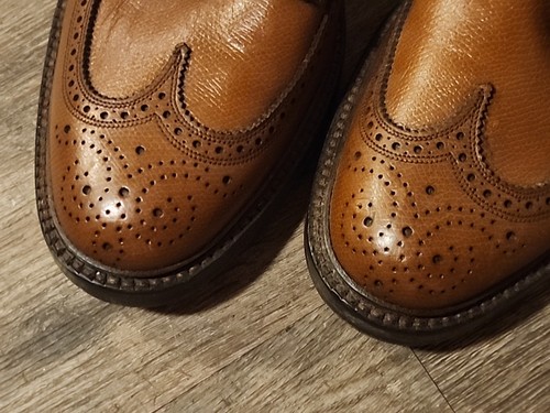 VTG FLORSHEIM Imperial Long Wingtip Shoes Men's Sz 10 E Brown 93602 Preowned - Picture 5 of 7