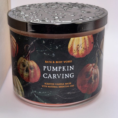 Neu im Karton Bath & Body Works Kürbisschnitzerei 3-Docht-Kerze 14,5 Oz. Halloween Neu - Bild 2 von 7