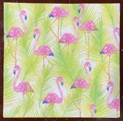 TWO Flamingo Flamingos Tropical Pink Beach Ocean Summer Palm  Napkins Decoupage