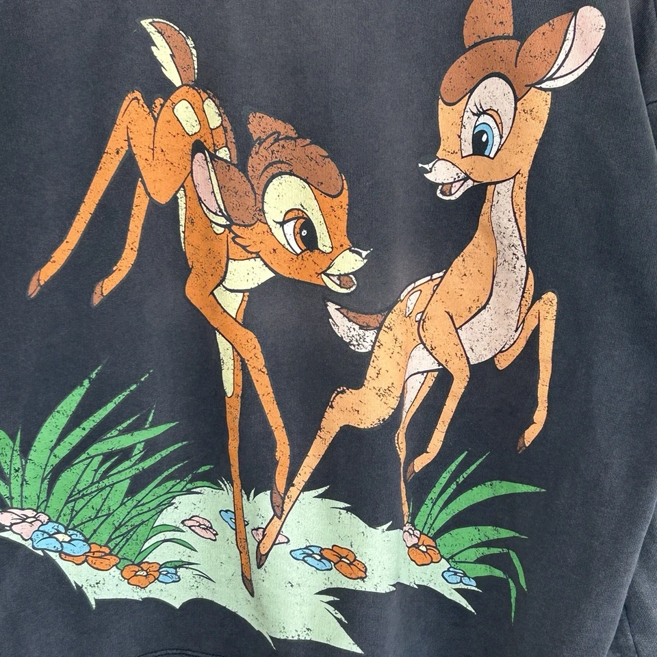 Moletom Zara Disney Bambi pequeno gráfico grunge caprichoso tamanho grande retrô - Imagem 4 de 4