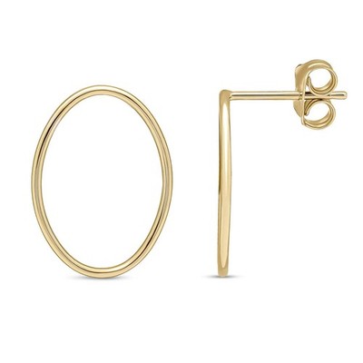 Offene ovale Ohrringe 9 kt Gelbgold