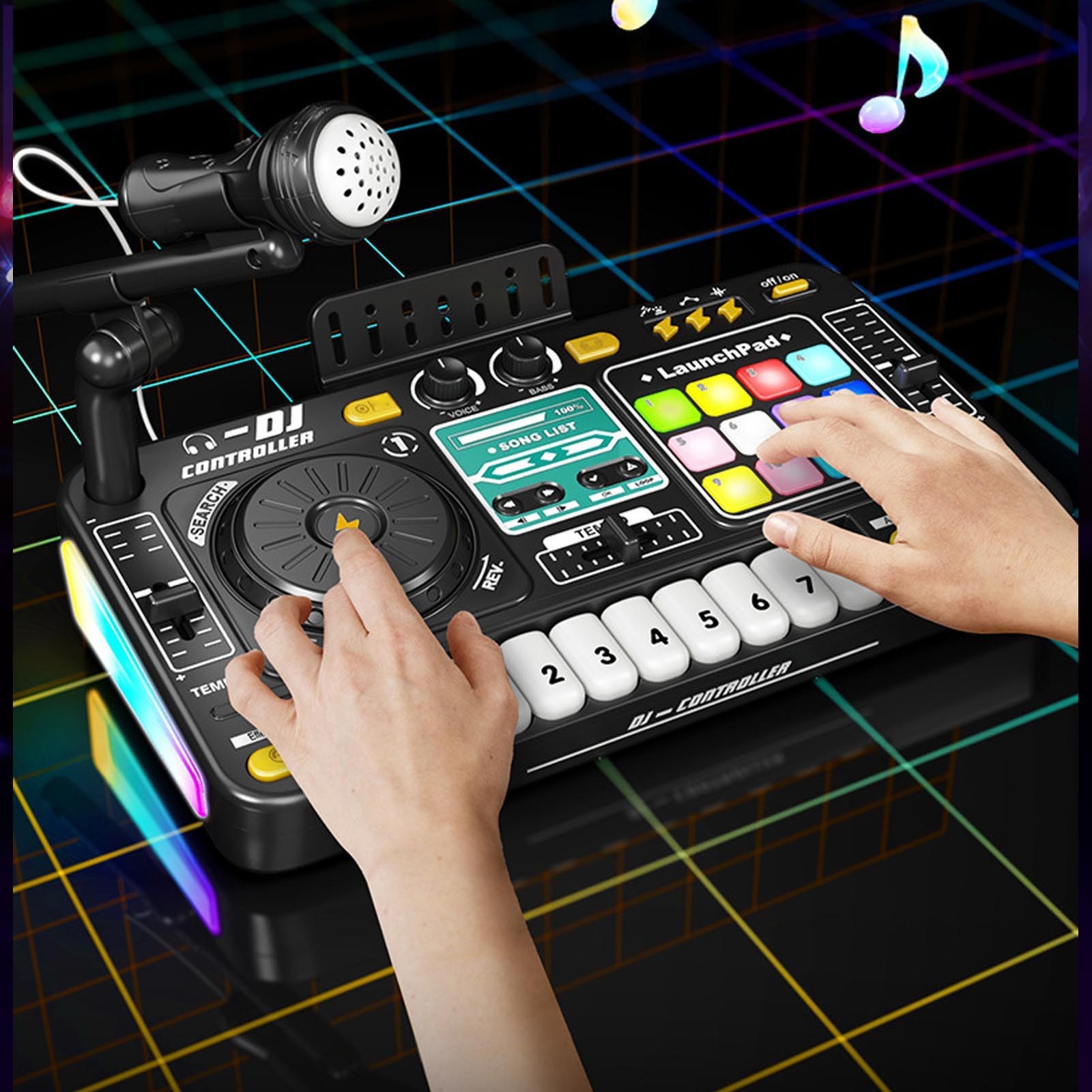 DJ Mixer With Light Songs Effects Electronic Music Controller Mixing System