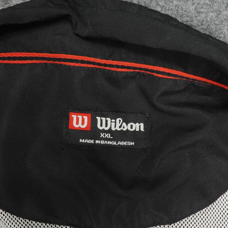 Wilson 轨道套装男式 2XL 黑色红色风衣裤子夹克涤纶 XXL — 第 4/4 张图片