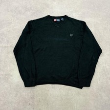 Vintage Chaps Knitted Jumper pullover chunky knit sweater with embroidered logo