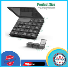 Monthly Pill Organizer Once a Day - 30 Day Pill Organizer Box - Squeeze to Op...
