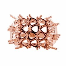 925 Sterling Silver 4mm Trillion Semi Mount Cluster Ring For Wedding Ring