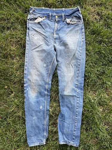 True Vintage 1960s Buckaroo Big Smith Sanfordized Jeans 32x29 DISTRESSED