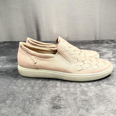 ECCO Soft 7 Woven Slip On Shoes Womens Size 8 Pink Leather Comfort 43045301118