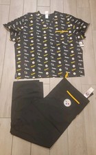 NFL Team Apparel Pittsburgh Steelers Scrubs Dudz Top  Pants Size XL, NWT