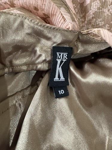 Mr K Champagne & Dusty Pink Chiffon Fully Lined Cocktail Formal Dress Size 10 - Picture 18 of 21
