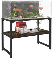 Mondazie 30 Gallon Rimless Fish Tank Stand with Shelf for Storage, 2 Tiers Me...
