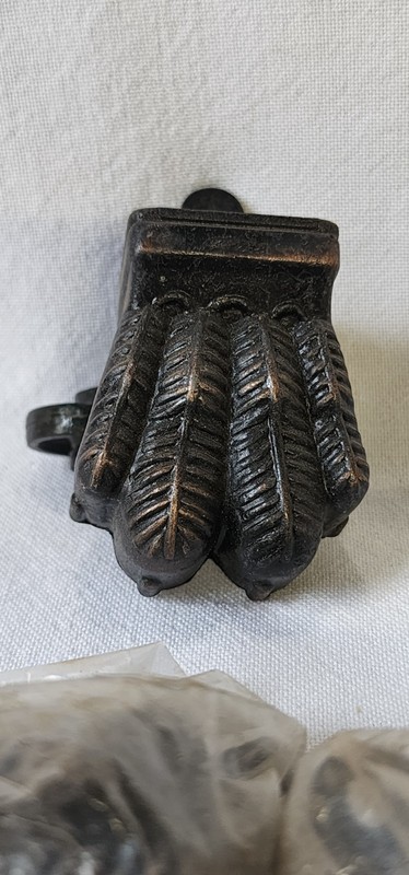 NOS LOT of 4 VTG Iron Lion Claw Feet on Castors Salvage Reclaimed Upcycle #30