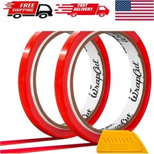2 Rolls of 32ft Clear Vinyl Wrap Cutting Tape with Squeegee for Precise Results