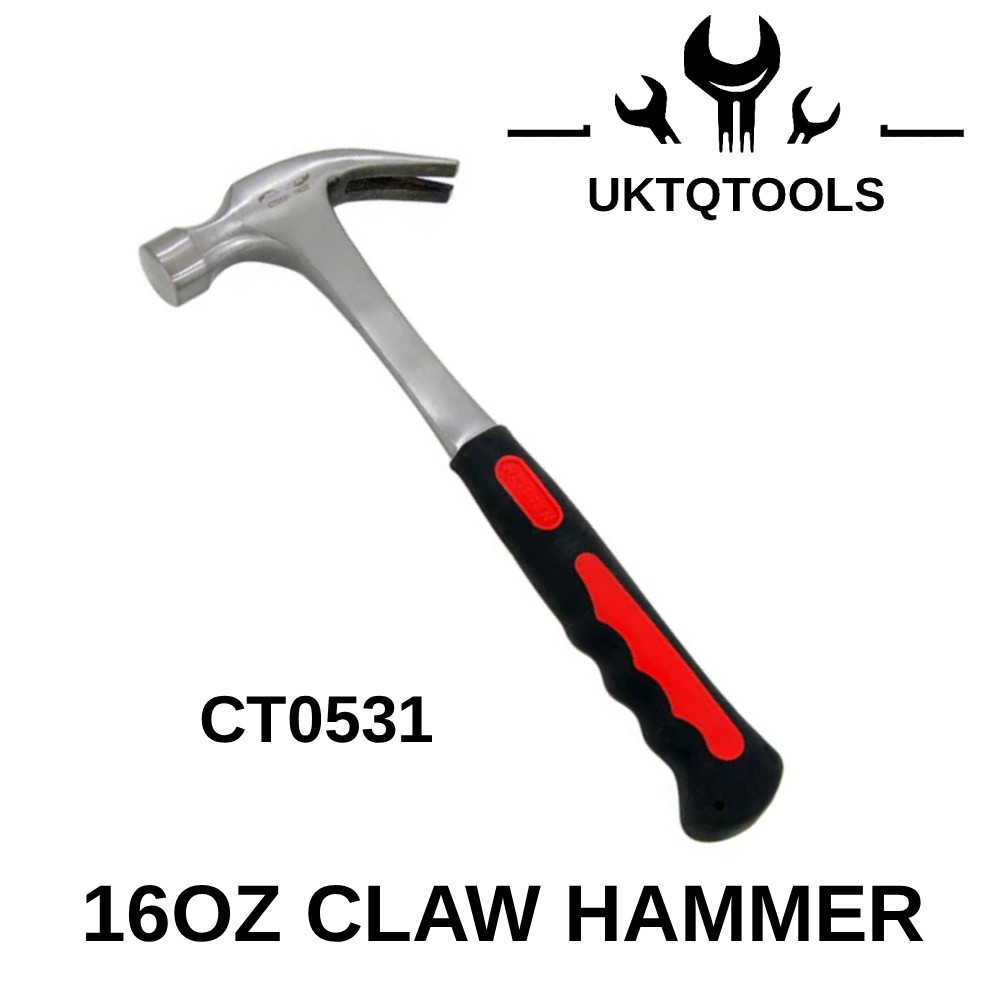 Carpenter Tool 16oz Claw Hammer All Forged Steel Soft Grip Handle Heavy Duty