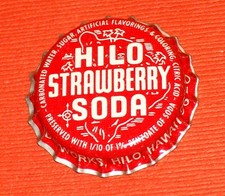 VINTAGE HILO STRAWBERRY Hawaii MAP Soda Pop Uncrimped Plastic Lined Bottle Cap