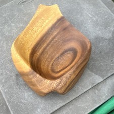 Handmade Abstract Wood Bowl Smooth Finish Natural Grain Unique Collectible
