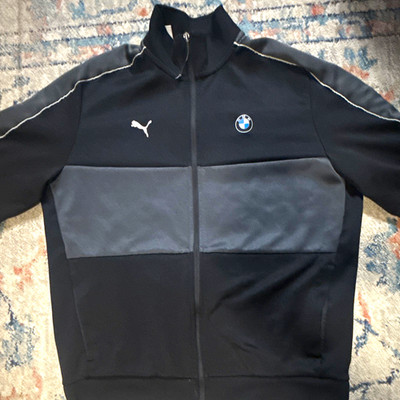 PUMA BMW Motorsport Men's Full Zip Track Jacket Black/Gray Colorblock S