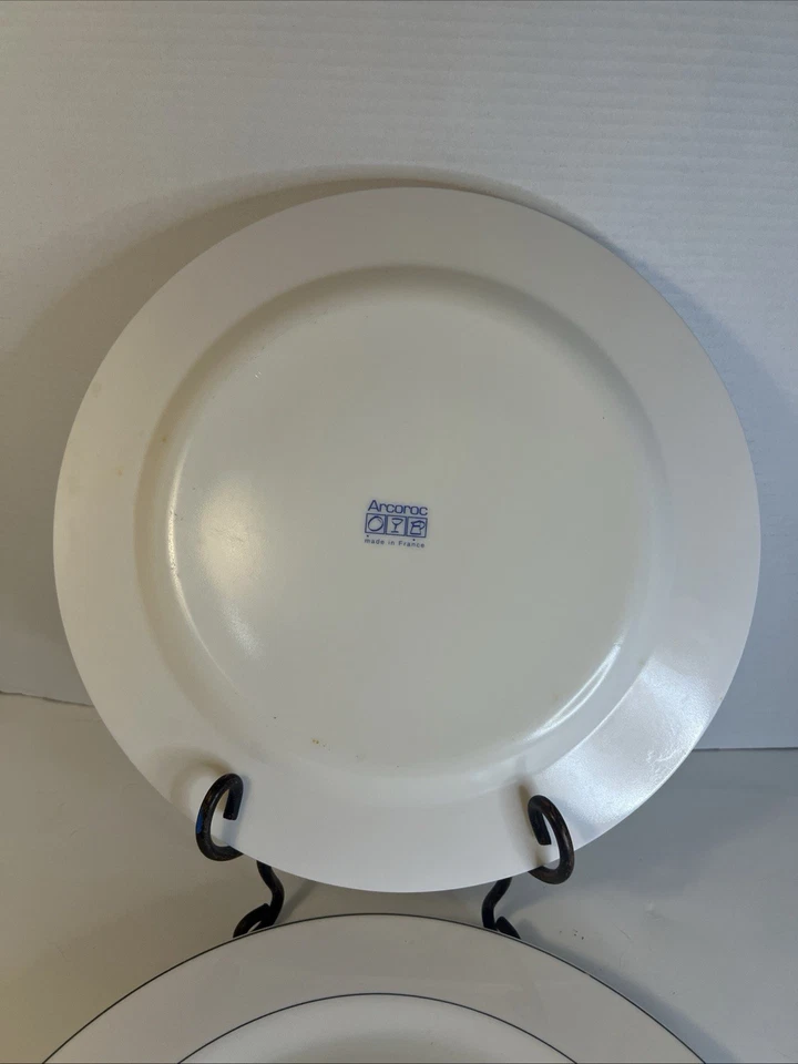 Platos de picar Arcoroc "Arcopal Geneva" (juego de 4) blanco carbón borde 12 1/2" XL Foto 4 de 4