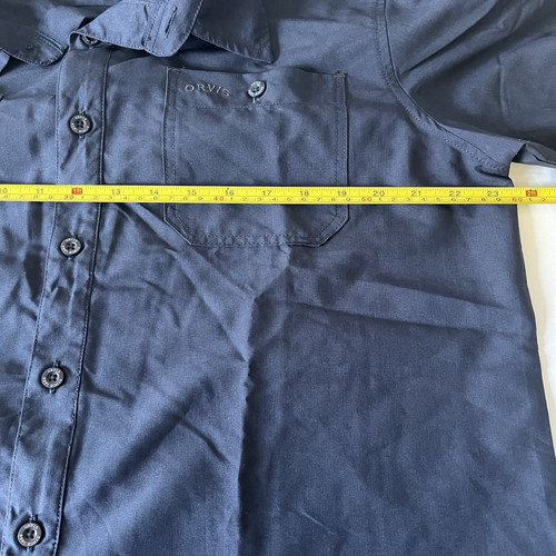 Orvis Men's Classic Fit Button Up Fishing Shirt Short Sleeve Navy Size Large - Picture 9 of 13
