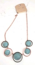 Turquoise Look 2 Tone Necklace 18"-20" - NWT