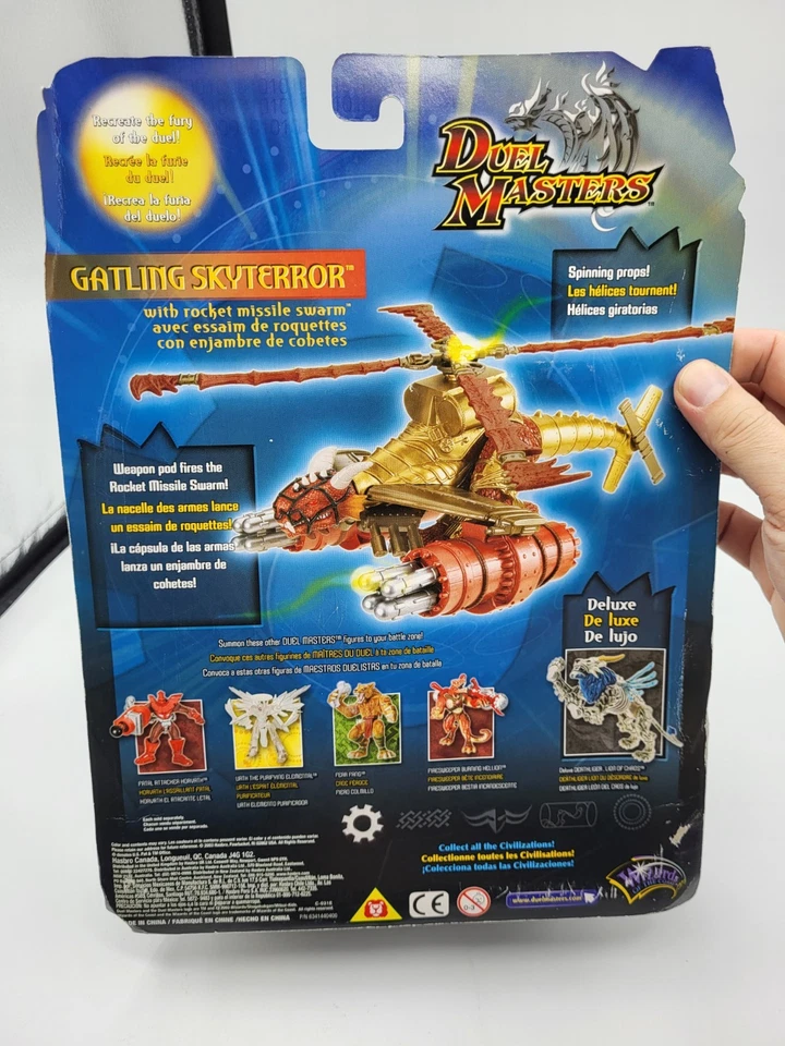 Figura Duel Masters Gatling Skyterror (Hasbro, 2003) con tarjeta sellada WOTC Foto 4 de 4