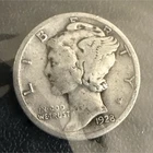 1928 Mercury Dime 10C Silver Business Strike Philadelphia KM#140 0.9 Fine good