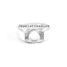 Semi Mount Ring CZ Stone Setting Size 8 X 6 MM Oval Cut 925 Sterling Silver Ring