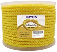 3/8 Inch 200FT Yellow Twisted Polypropylene Rope 3/8'' 200'