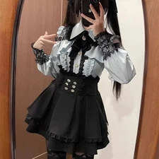 Jirai kei Shirt JK Skirt Lolita Y2K Sweet Japanese Style School Uniform dress