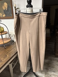 NWOT Encore By Odoms Mendel Wide Leg Khaki Dress Pants Sz L